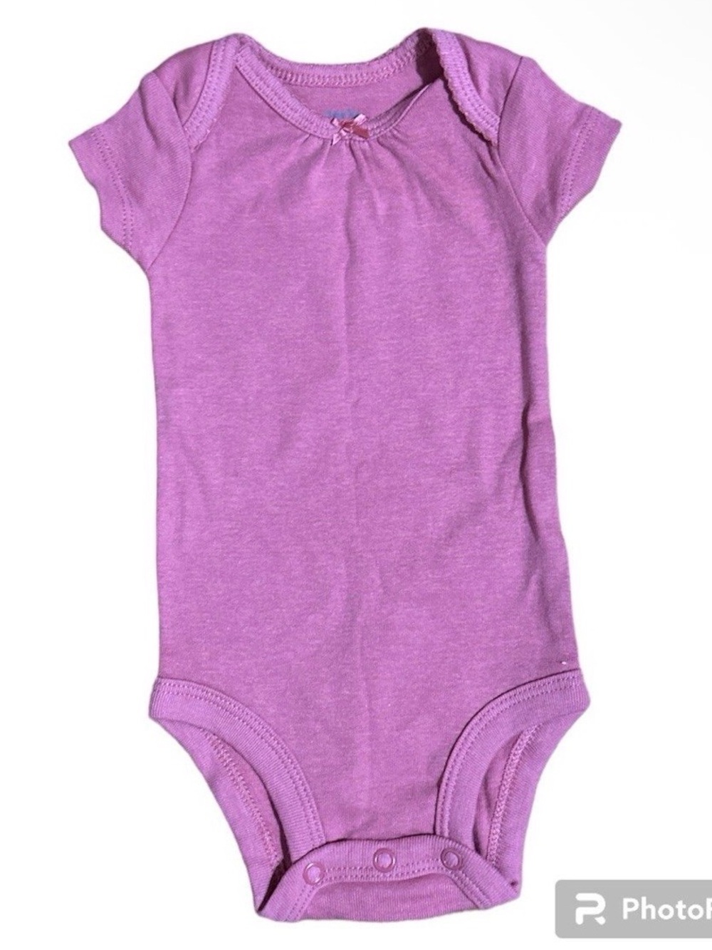 Carter's Baby Girls Purple Short Sleeve Bodysuit Solid Heather Lavender 3M